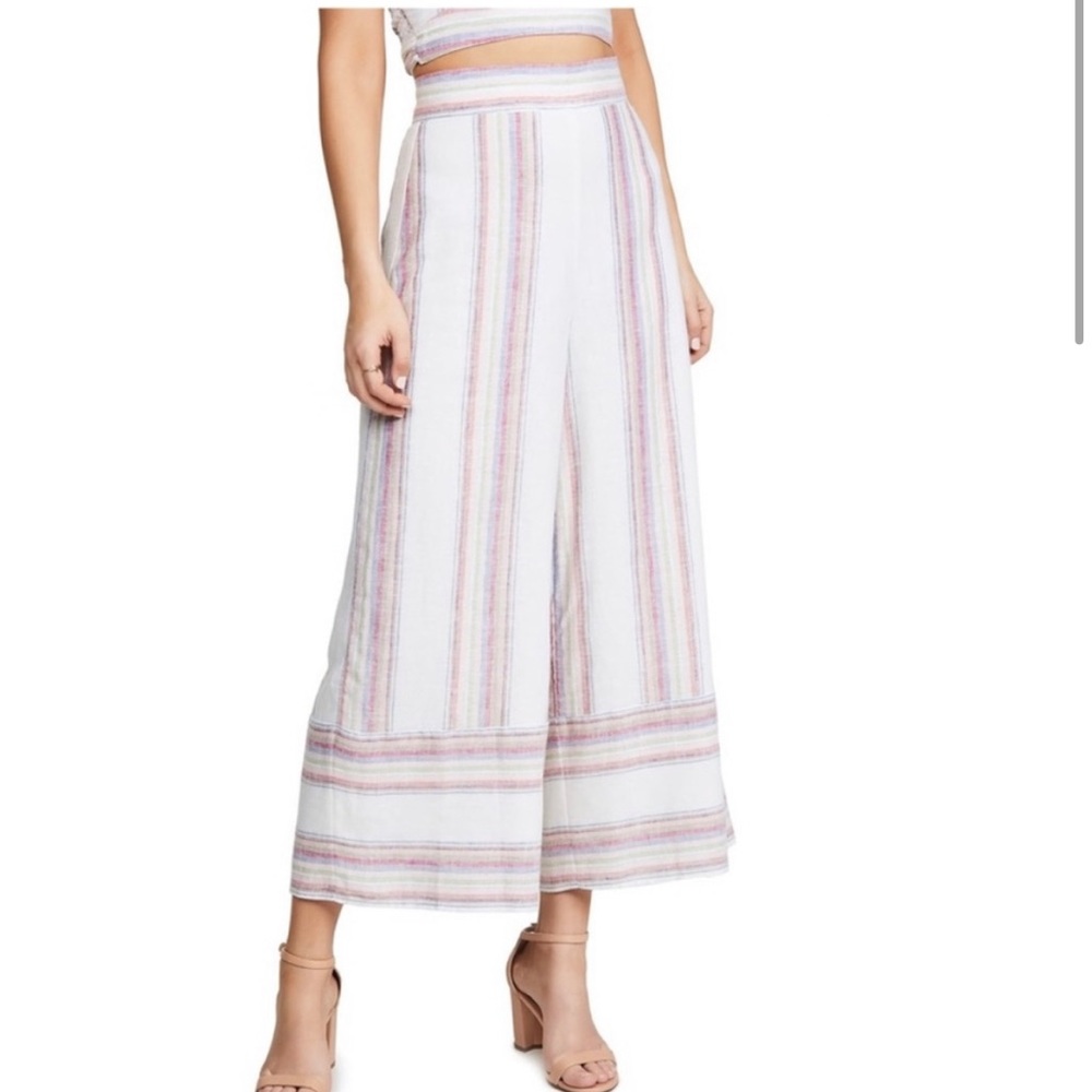 Amanda Uprichard wide-leg, cropped linen pants. Size P. Barely worn.